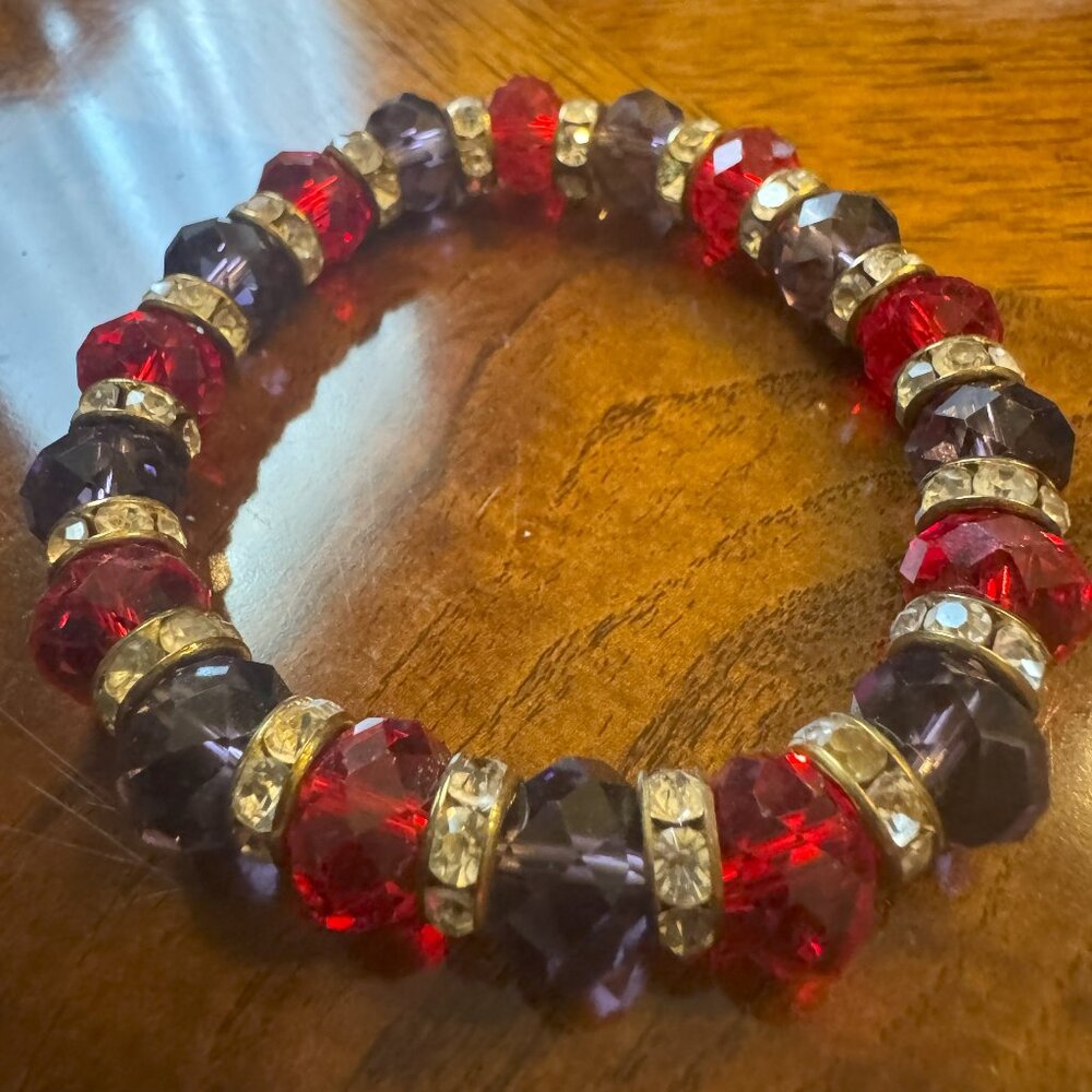 Red and Purple Swarovski Crystal Bracelet